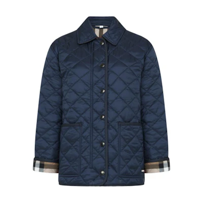 (Women) Burberry Single-Breasted Navy Blue Long-Sleeve Jacket 80841981
