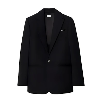 (Women) Burberry Single-Button Long Sleeve Black Jacket 80772211