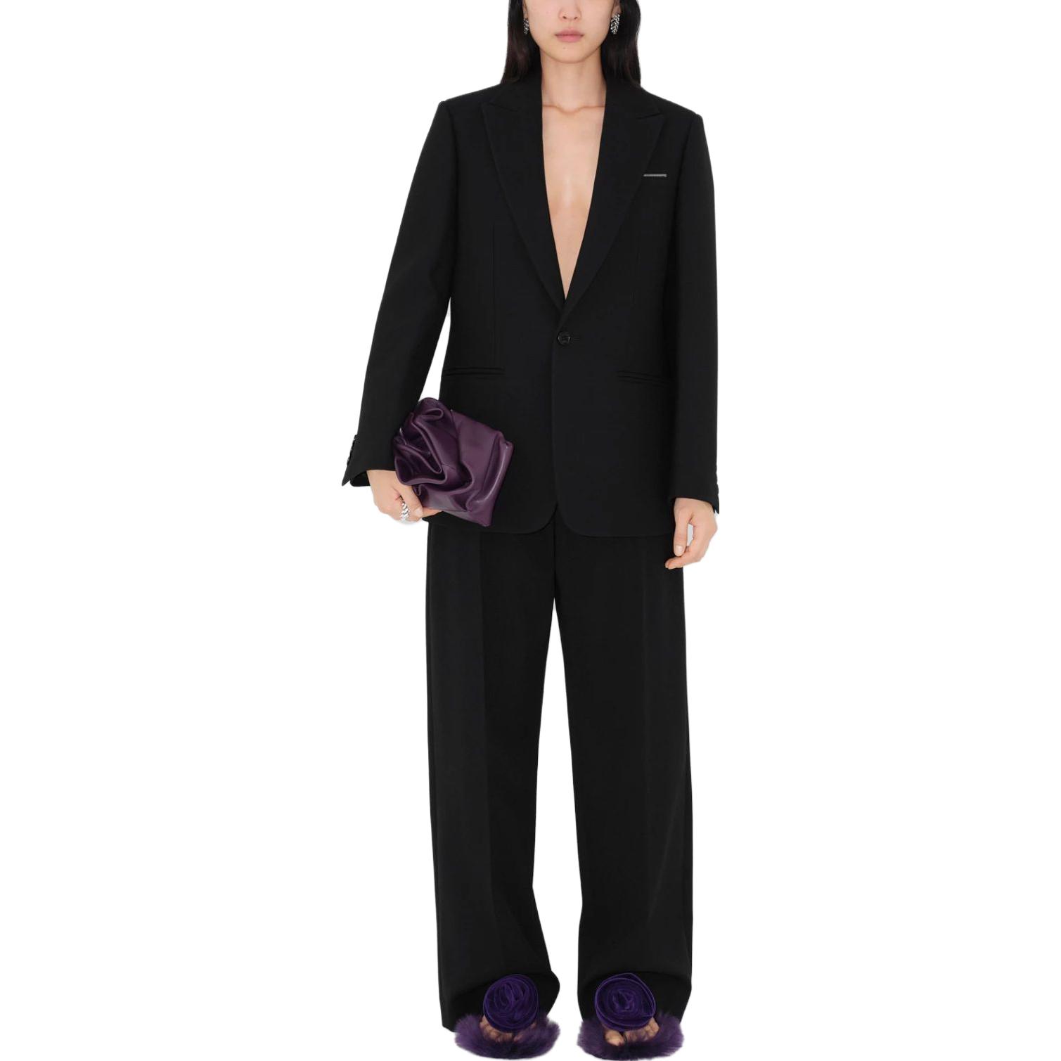 Lookbook (W) 巴宝莉单扣长袖黑色夹克 80772211