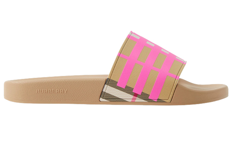 Order (W) 버버리 체크 슬라이드 (버블검 핑크) 80723731