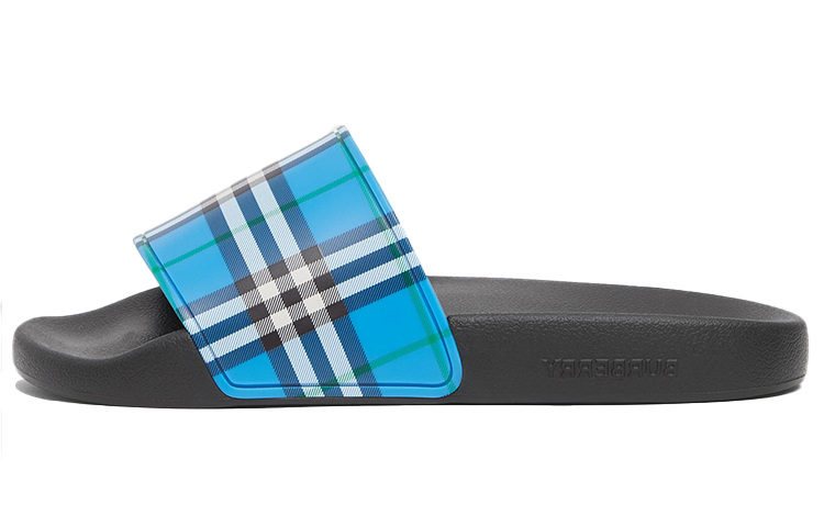 (W) Burberry Slide 'Check Print - Zhan Blue'