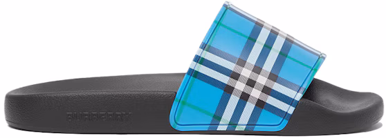 Order (W) Burberry Slide ''Ruit Print - Zhan Blauw'' 80395511