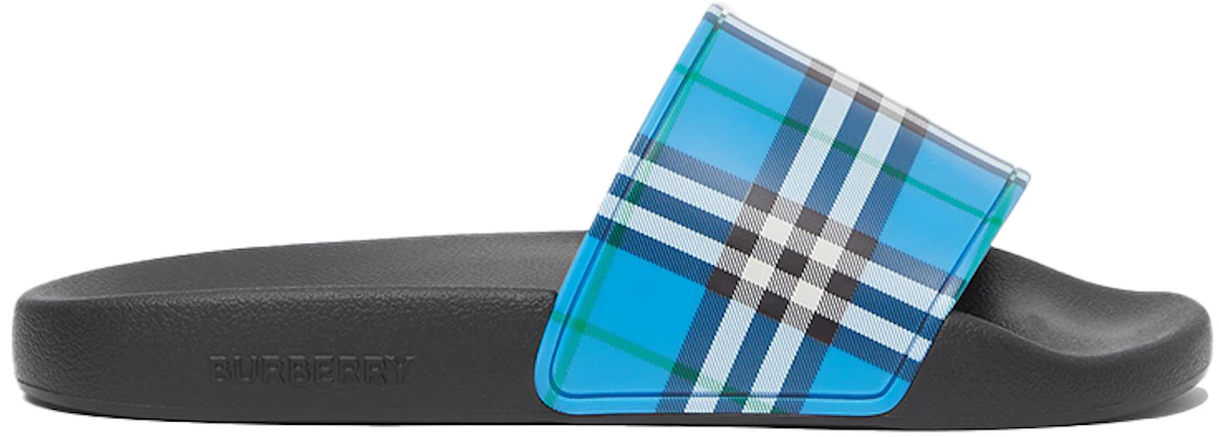 (W) Burberry Slide ''Ruit Print - Zhan Blauw'' 80395511 Order (W) Burberry Slide ''Ruit Print - Zhan Blauw'' 80395511
