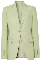 Order (W) Burberry 修身版鈕扣亞麻西裝外套 SS21 薄霧綠色 80417351