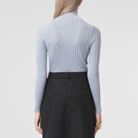 (W) Burberry Slim Fit Turtleneck Sutra Monogram Biru Muda. 80447231 Shop (W) Burberry Slim Fit Turtleneck Sutra Monogram Biru Muda. 80447231