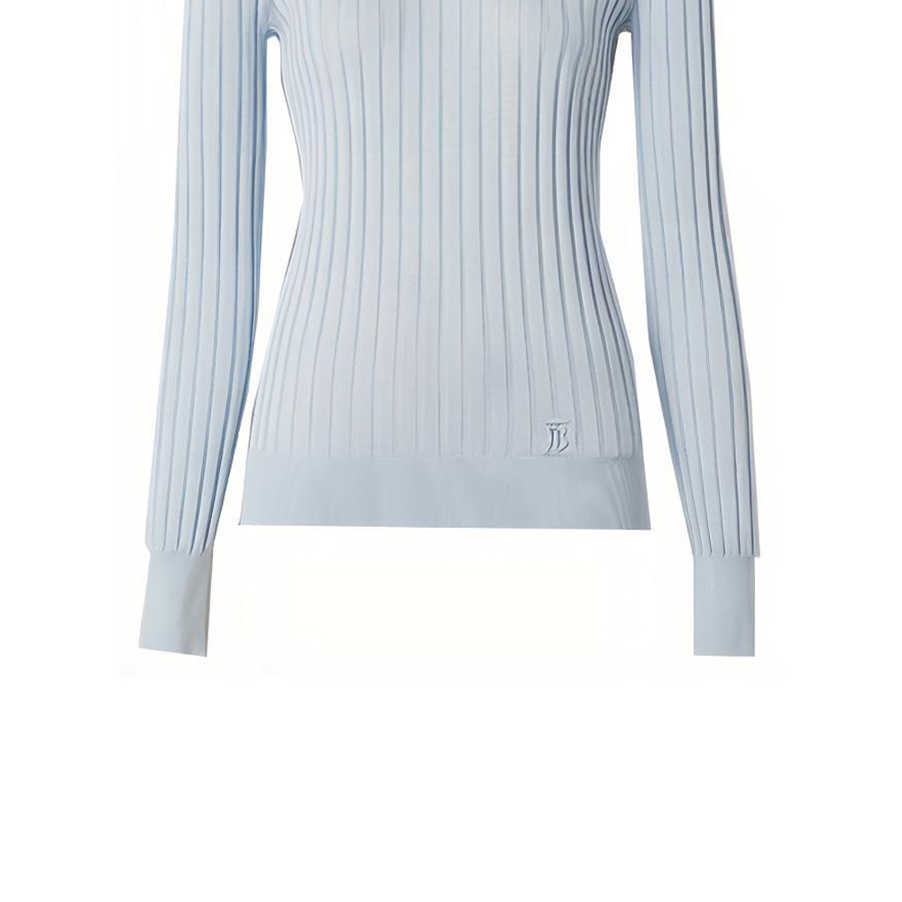 Sizing (W) バーバリー スリムフィット シルク タートルネック セーター モノグラム ライトブルー 80447231