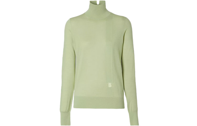 Order (W) Burberry Slim Fit Turtleneck Sweater Lengan Panjang Hijau Pucat. 80433821