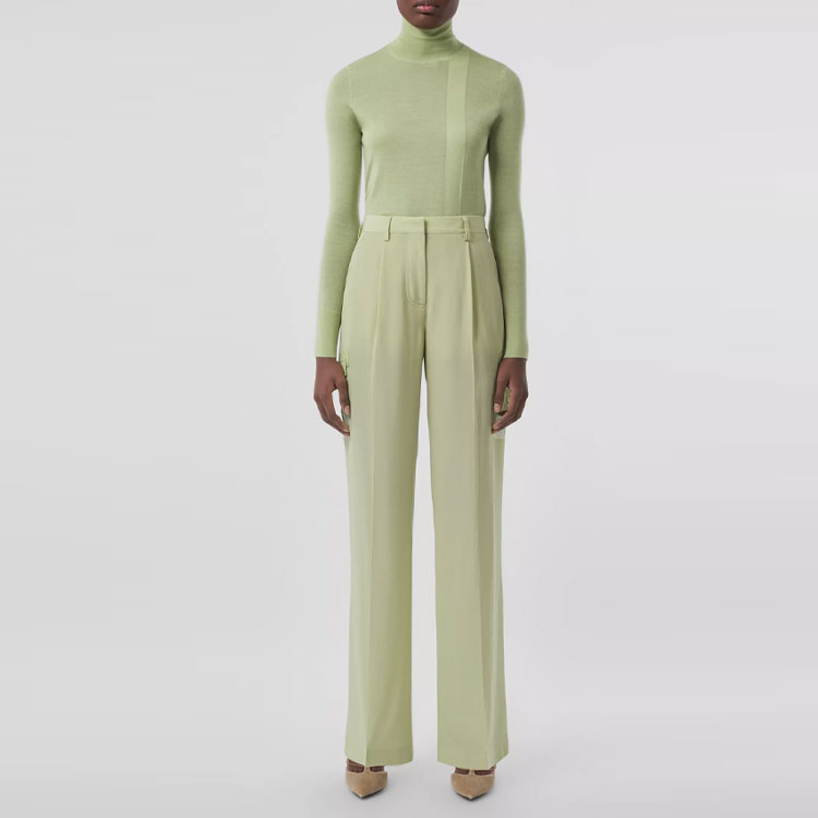 Purchase (W) Burberry Slim Fit Turtleneck Sweater Lengan Panjang Hijau Pucat. 80433821