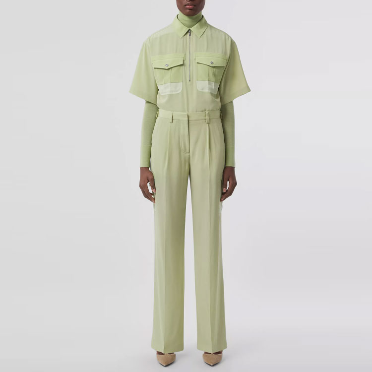 Details for (W) Burberry Slim Fit Turtleneck Sweater Lengan Panjang Hijau Pucat. 80433821