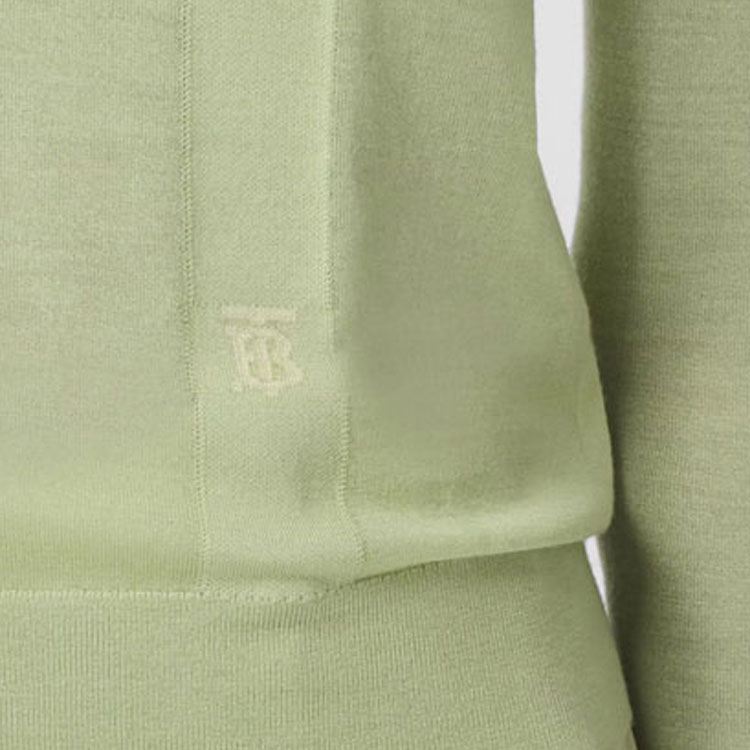 Sizing (W) Burberry Slim Fit Turtleneck Sweater Lengan Panjang Hijau Pucat. 80433821