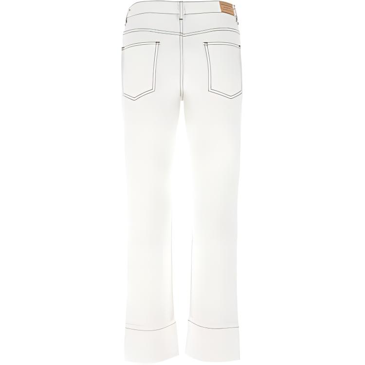 Lookbook (Women) Burberry Slim Straight-Fit Jeans with Stitching in Natural White 80392821