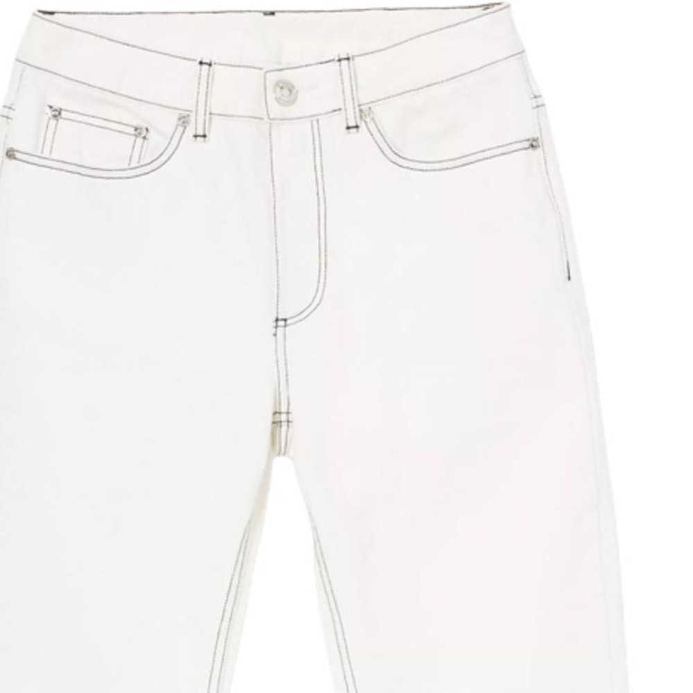 Cheap (Women) Burberry Slim Straight-Fit Jeans with Stitching in Natural White 80392821