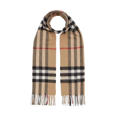 (Women) Burberry Soft Check Cashmere Scarf Brown 8018175
