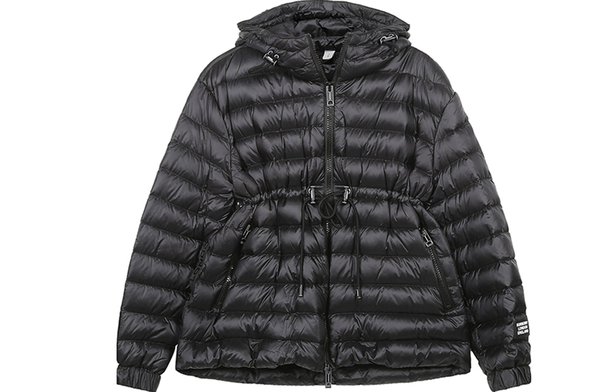 (Women) Burberry Solid Black Hooded Down Jacket 80321461