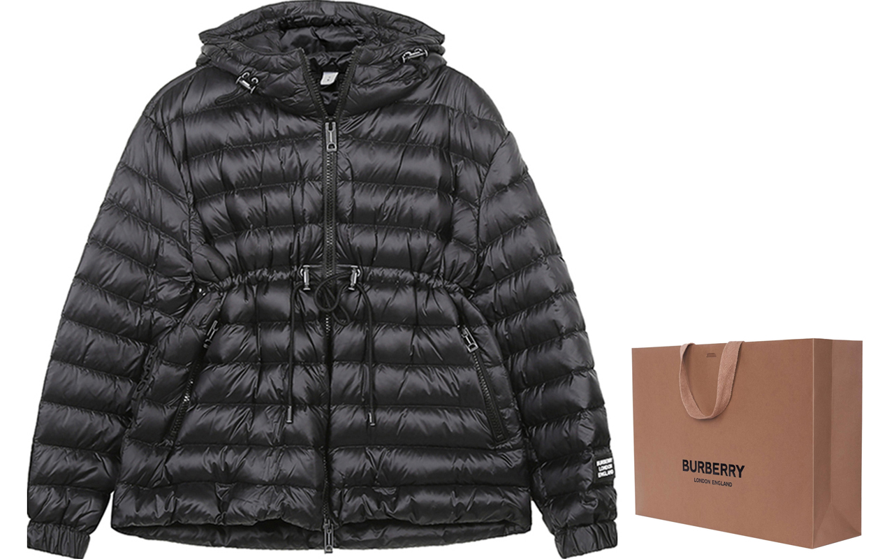 (Women) Burberry Solid Black Hooded Down Jacket 80321461 圖 4