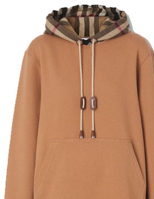 (Women) Burberry Solid Checkered Hoodie Brown 80509521 Details for (Women) Burberry Solid Checkered Hoodie Brown 80509521