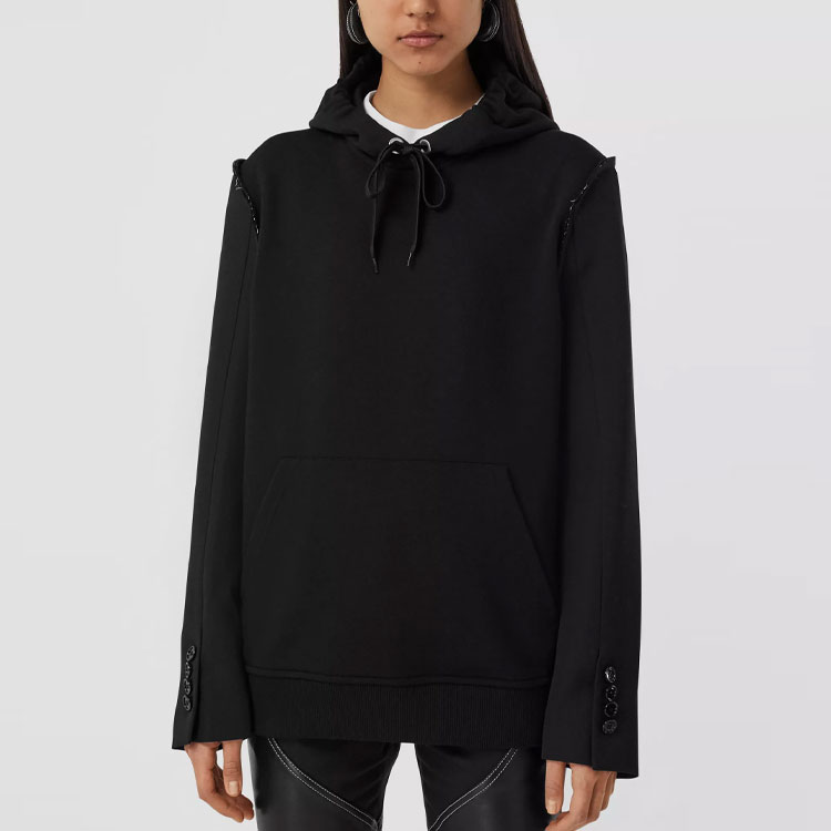 (Women) Burberry Solid Color Black Hoodie Sweatshirt 80407871 圖 4