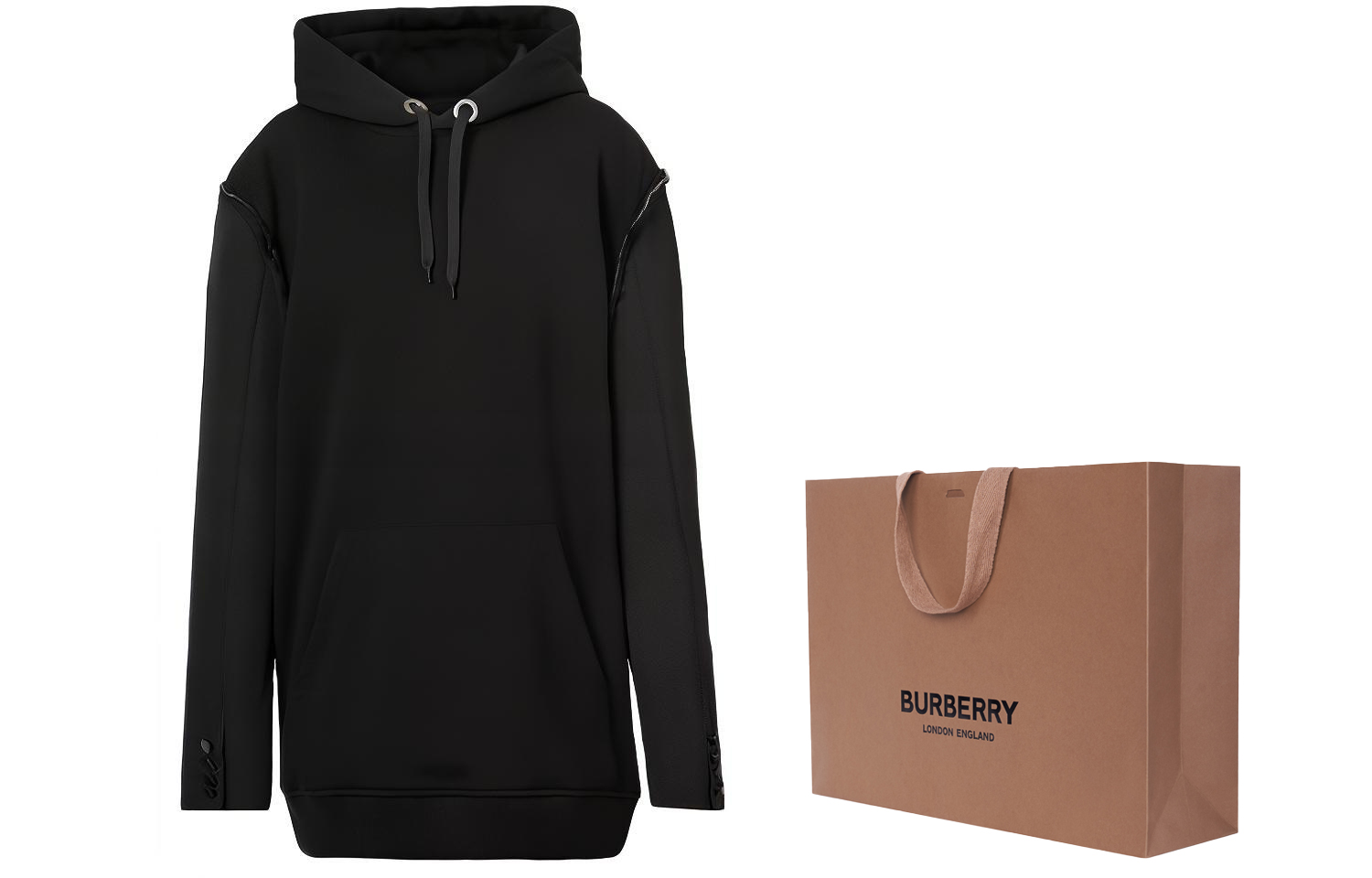 (Women) Burberry Solid Color Black Hoodie Sweatshirt 80407871 圖 7