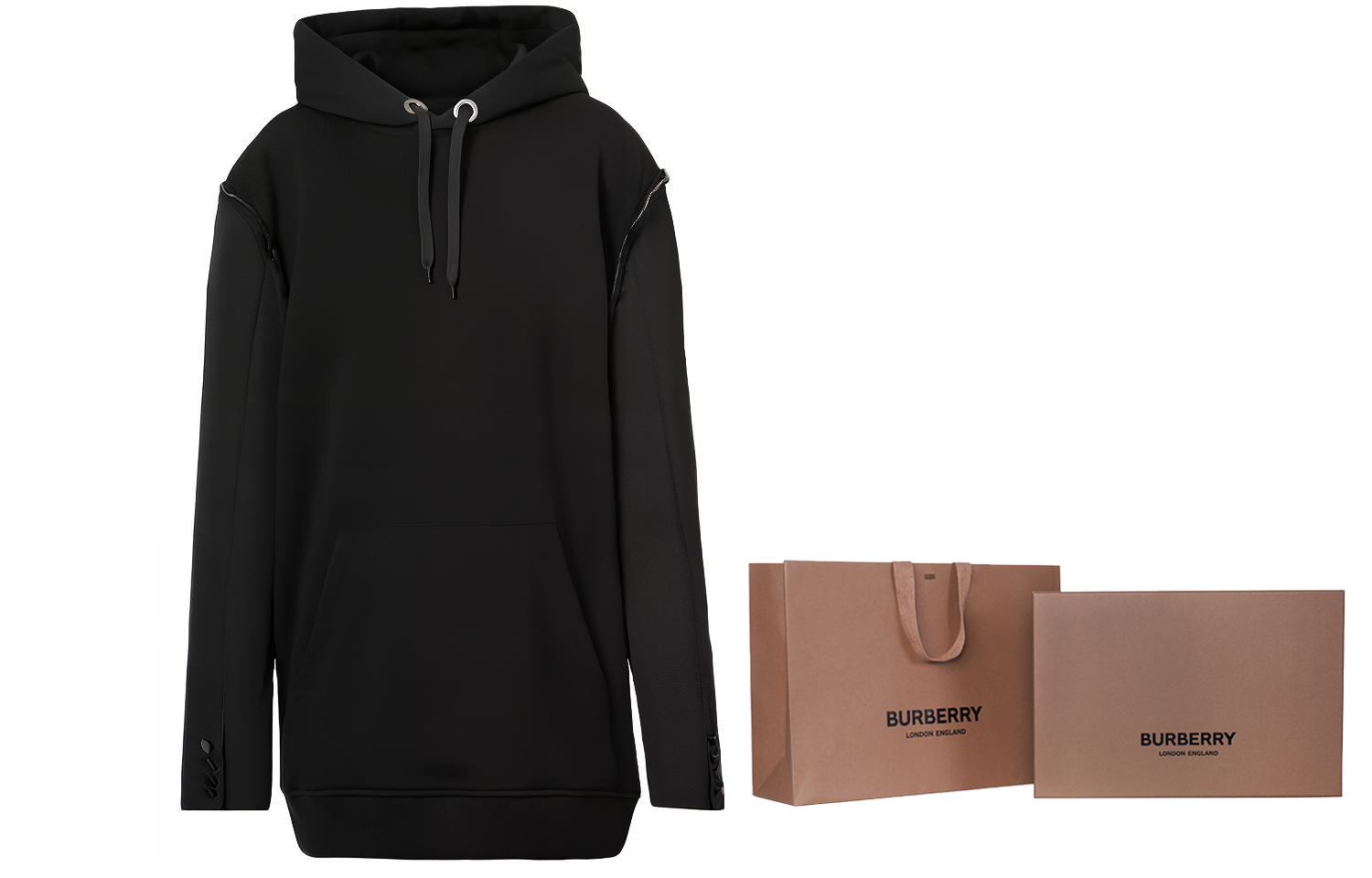 (Women) Burberry Solid Color Black Hoodie Sweatshirt 80407871 圖 8