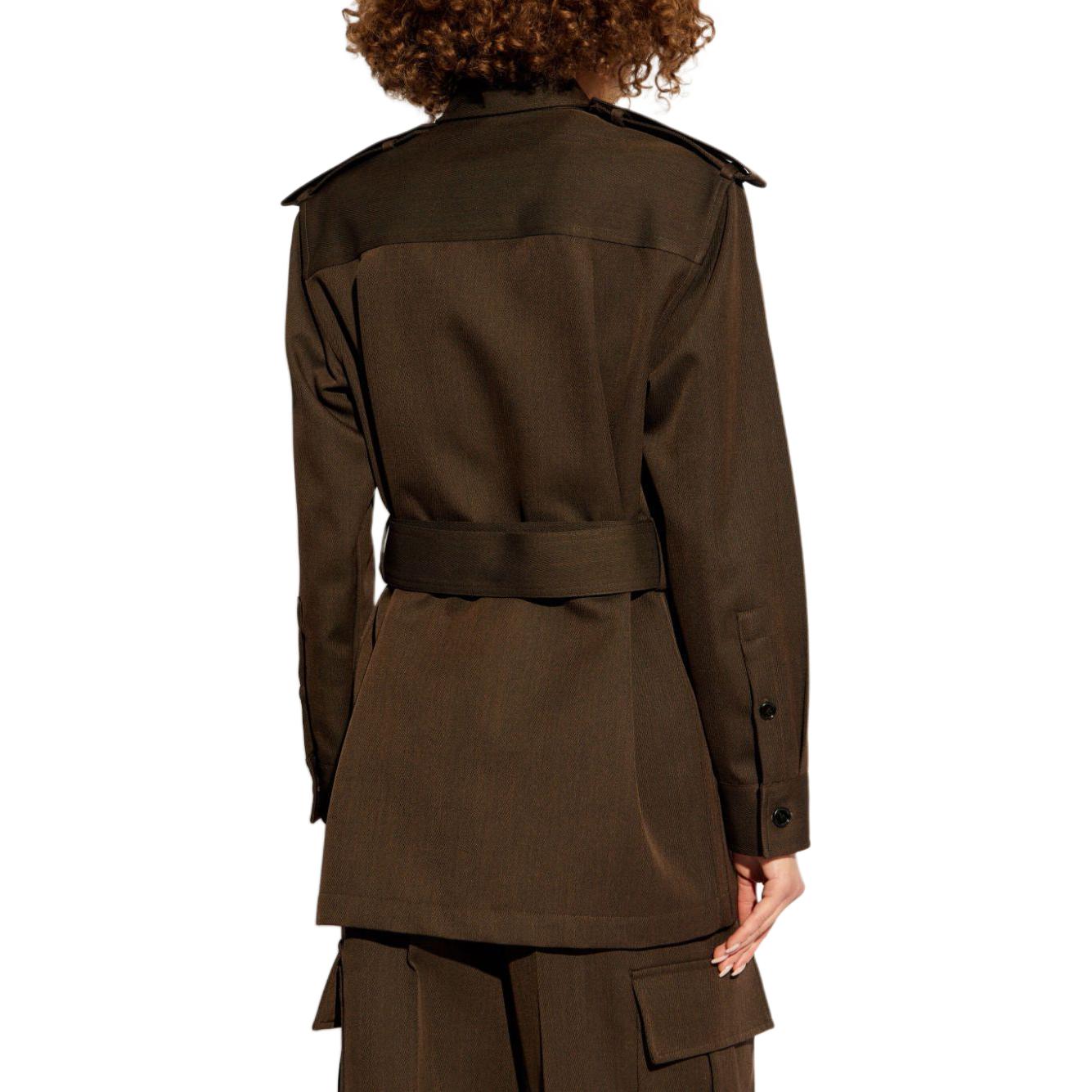 (Women) Burberry Solid Color Buttoned Long Sleeve Shirt  Brown 80926511 圖 5