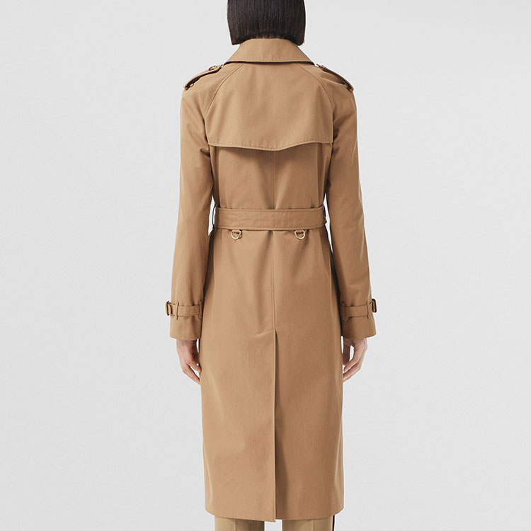 (Women) Burberry Solid Color Check Trench Coat Beige Long Sleeve. 80509131 圖 7