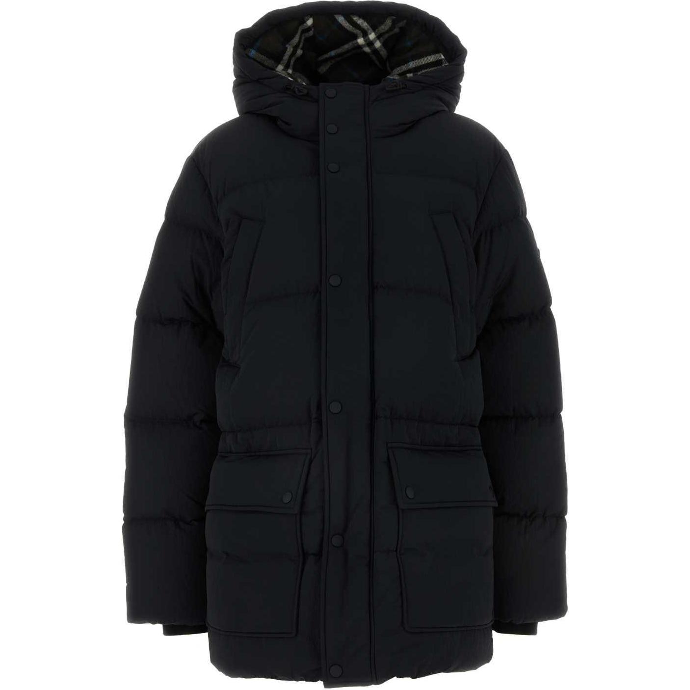 (Women) Burberry Solid Color Drawstring Hooded Jacket Black 80999431