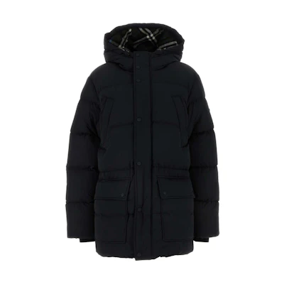 (Women) Burberry Solid Color Drawstring Hooded Jacket Black 80999431