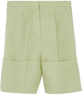 (Women) Burberry Solid Color Elastic Waist Straight Casual Shorts Mist Green. 80432661 Buy (Women) Burberry Solid Color Elastic Waist Straight Casual Shorts Mist Green. 80432661