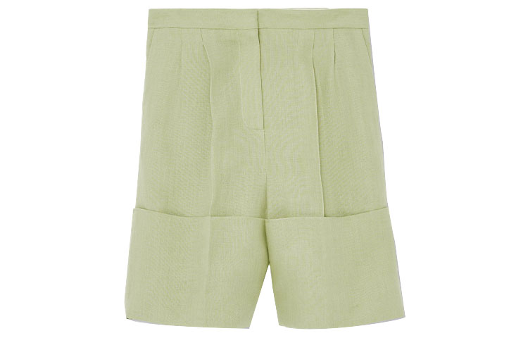 Order (Women) Burberry Solid Color Elastic Waist Straight Casual Shorts Mist Green. 80432661