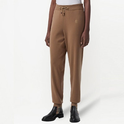 (W) Pantalones Jogger Burberry Color Sólido con Logo Bordado - Camel. 80422161 Shop (W) Pantalones Jogger Burberry Color Sólido con Logo Bordado - Camel. 80422161