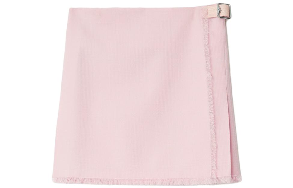 (Women) Burberry Solid Color Fringed Mid-Waist Straight Casual Skirt Women. 80830301