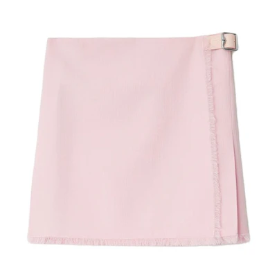 (Women) Burberry Solid Color Fringed Mid-Waist Straight Casual Skirt Women. 80830301