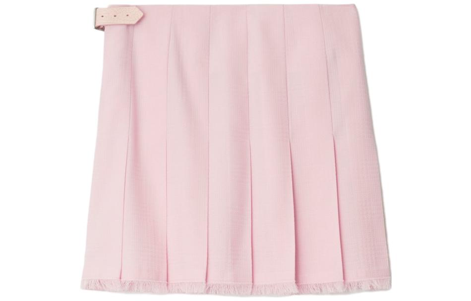 Lookbook (W) Burberry純色流蘇中腰直筒休閒裙女款。 80830301