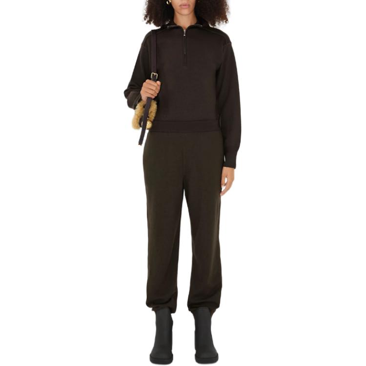 Lookbook (W) Pantalones Jogger Burberry Mujer Color Liso - Tono Nutria. 80776931