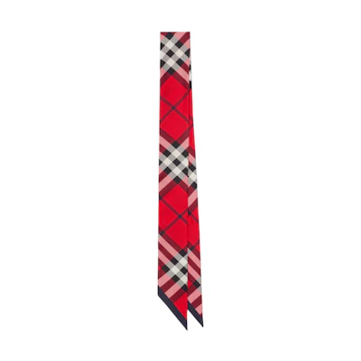 (Women) Burberry Solid Color Silk Scarf for Women in Scarlet Red. 80909791