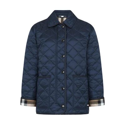 (Women) Burberry Solid Color Single-Breasted Jacket Navy Blue 80914461