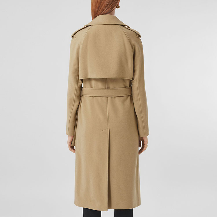 (Women) Burberry Solid Color Tie-Waist Long Trench Coat Beige. 80446851 圖 5
