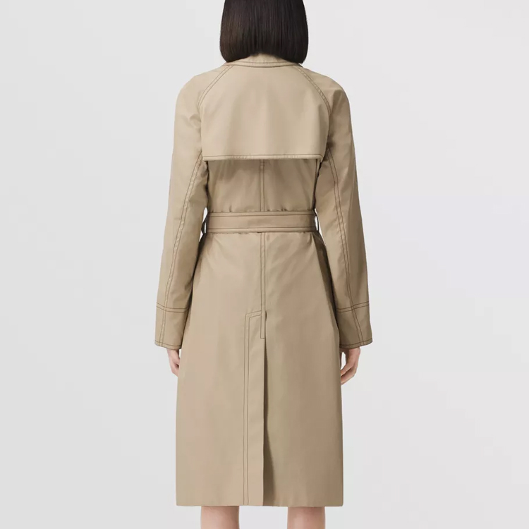 (Women) Burberry Solid Cotton Gabardine Trench Coat Brown 80487611 圖 5