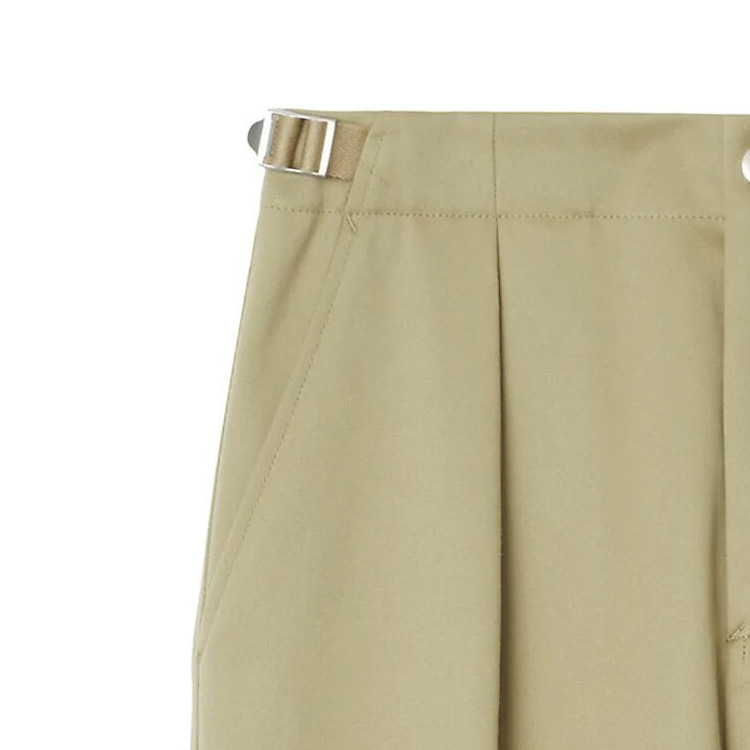 Shop (W) バーバリー 無地 コットン ワイドレッグ カジュアルパンツ レディース カーキ. 80775051