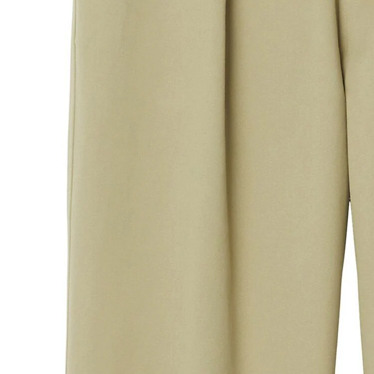 Details for (W) バーバリー 無地 コットン ワイドレッグ カジュアルパンツ レディース カーキ. 80775051