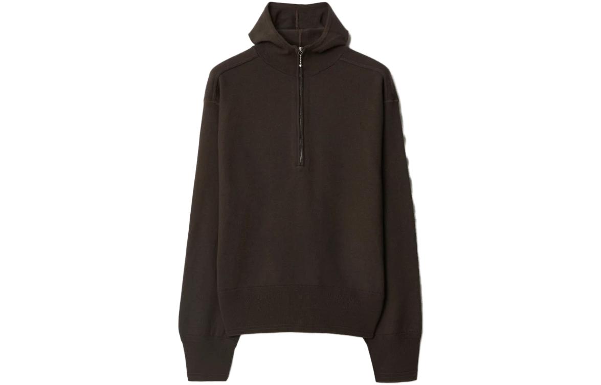 (Women) Burberry Solid Half-Zip Loose Fit Sweatshirt  Brown. 80776051