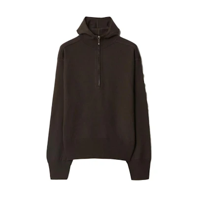 (Women) Burberry Solid Half-Zip Loose Fit Sweatshirt Brown. 80776051