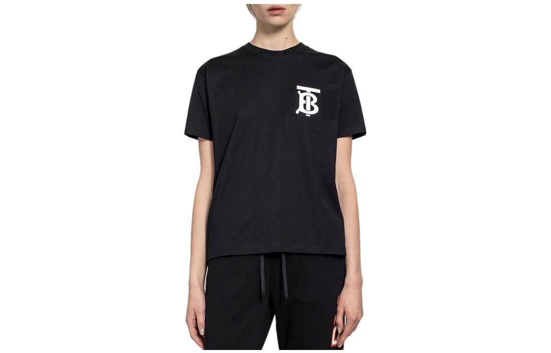 (Women) Burberry Solid Logo Print Crewneck T-Shirt SS23  Black 8017472 圖 2