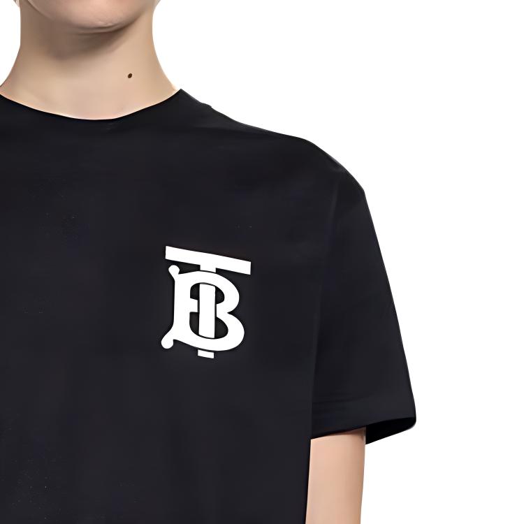(Women) Burberry Solid Logo Print Crewneck T-Shirt SS23  Black 8017472 圖 5