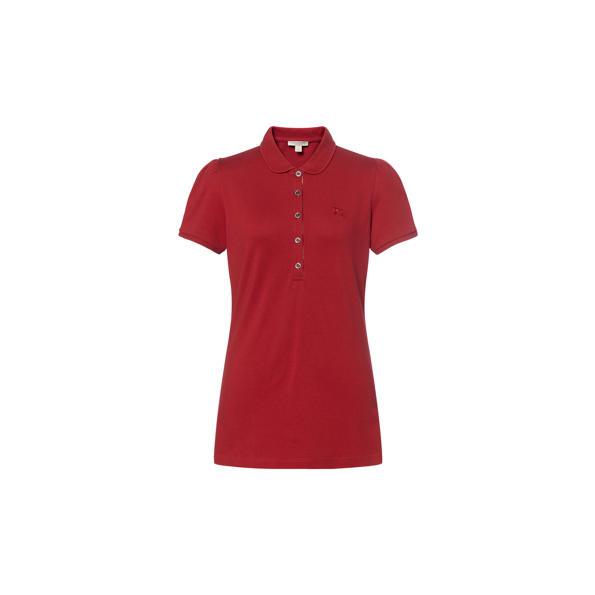 (Women) Burberry Solid Red Short Sleeve Polo Shirt SS21 38128361