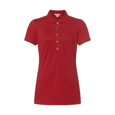 (Women) Burberry Solid Red Short Sleeve Polo Shirt SS21 38128361