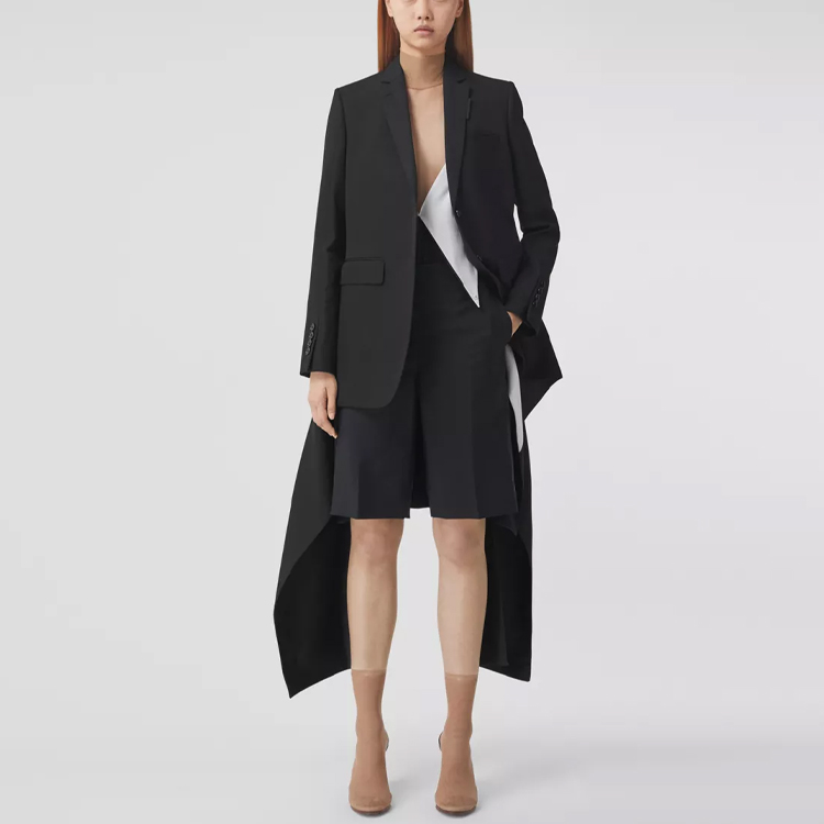 Lookbook (Women) Burberry Solid Single-Breasted Casual Long Sleeve Blazer - Black. 80467421