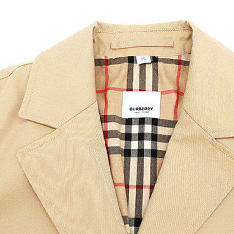 (Women) Burberry Solid Single-Breasted Long Trench Coat Khaki. 80167801 圖 6