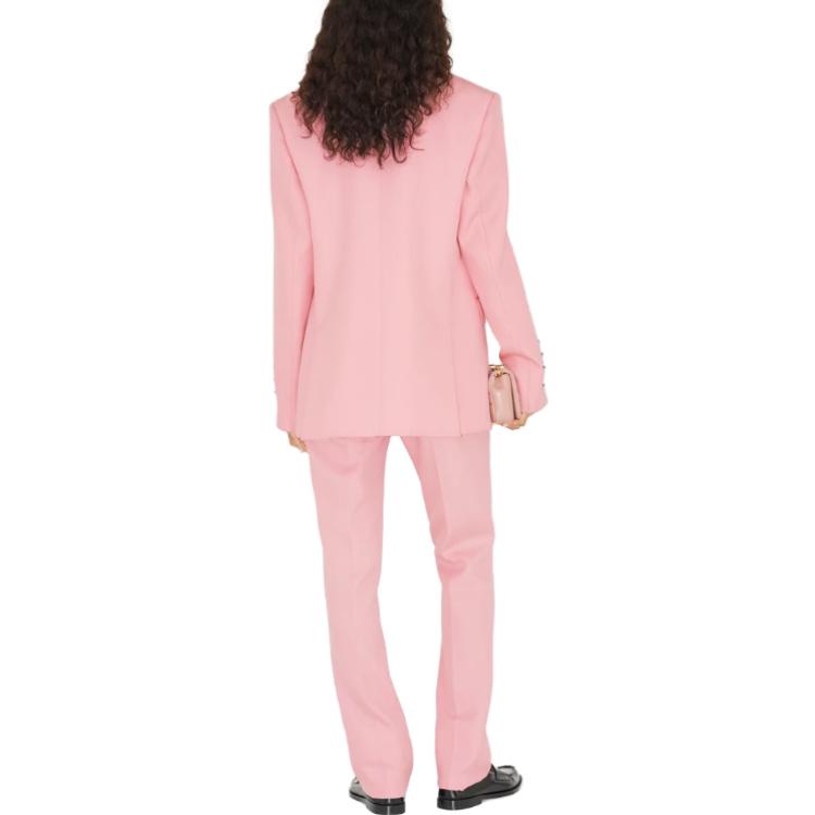 Shop (Women) Burberry Solid Single-Breasted Pink Long-Sleeve Blazer . 80632431