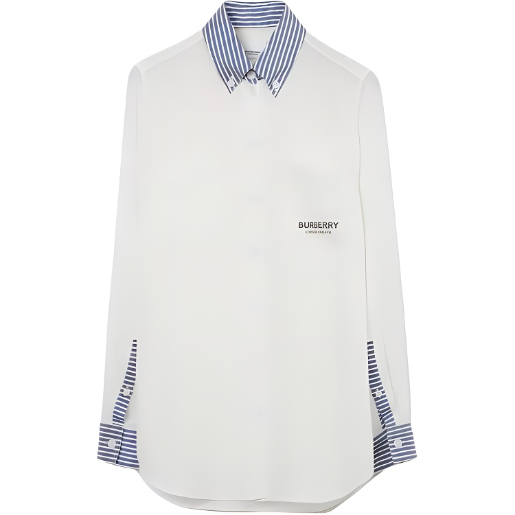 (Women) Burberry Solid Striped Shirt Women’s White 80713311